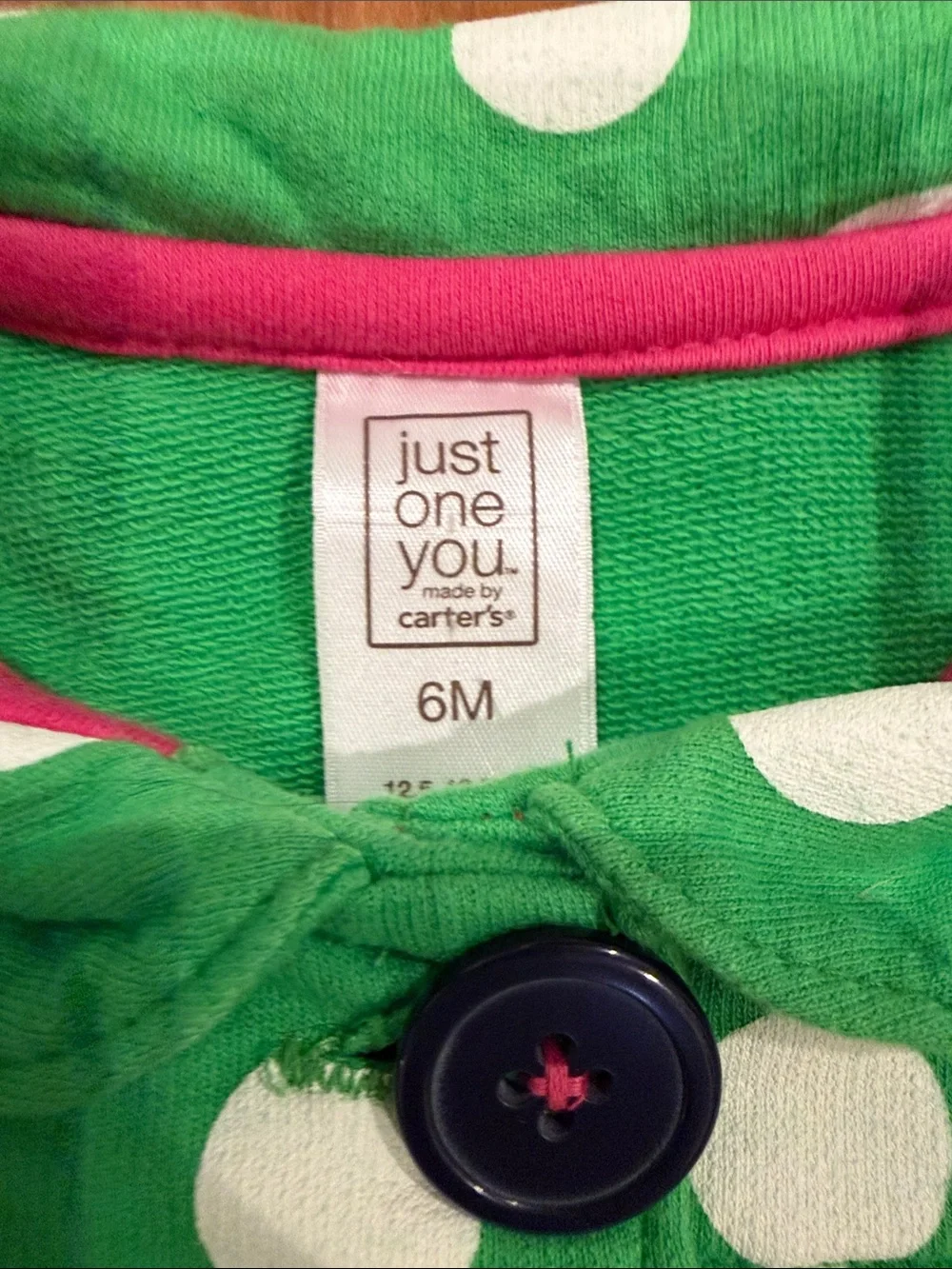 NWOT Just One You by Carter's Green Polka Dot Baby Pea Coat
